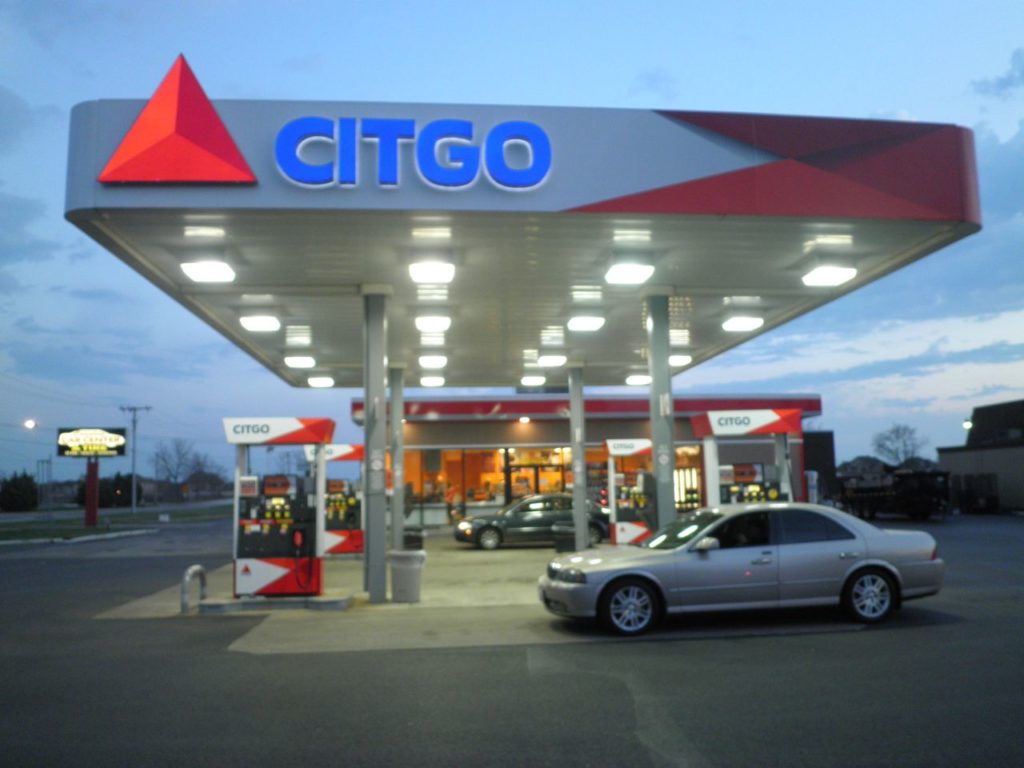 Citgo gas station canopy lighting