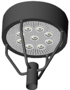LED round post-top parking lot fixture LED Lighting Car Dealerships